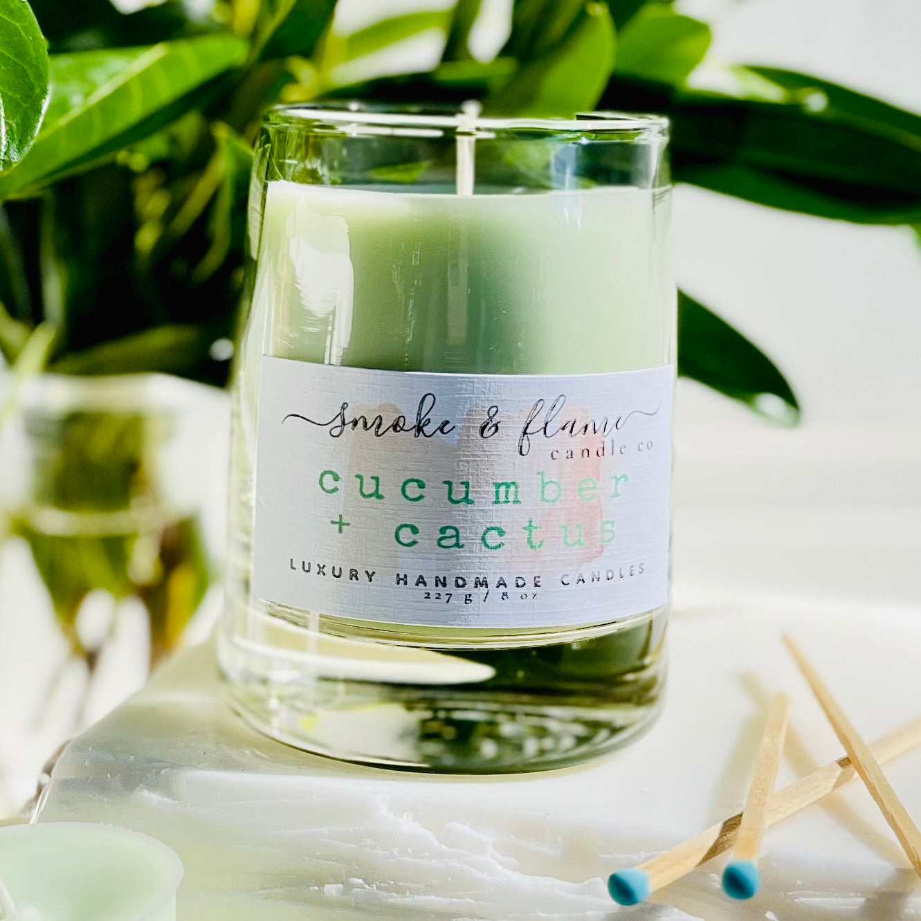 cucumber + cactus luxury candle