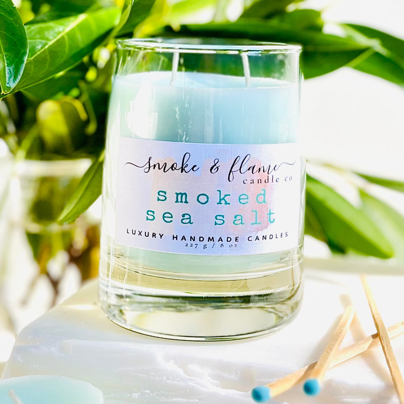 smoked sea salt luxury candle