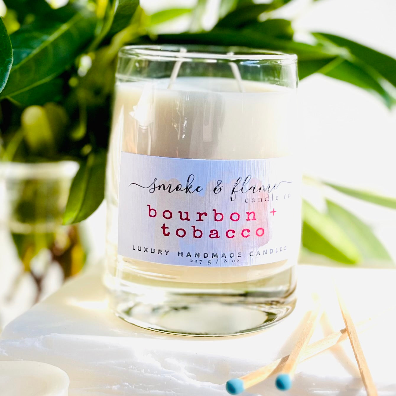 bourbon + tobacco luxury candle