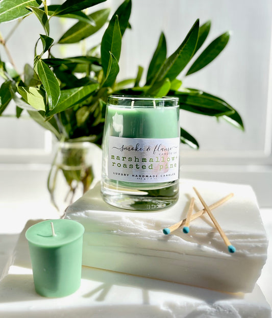 marshmallow  +  roasted pine luxury candle