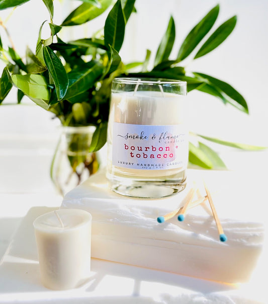 bourbon + tobacco luxury candle