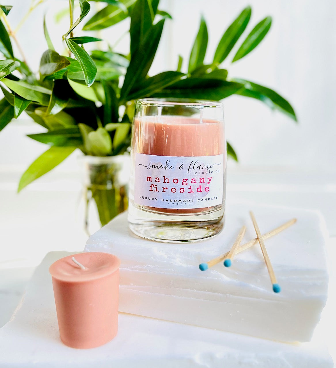 mahogany fireside luxury candle