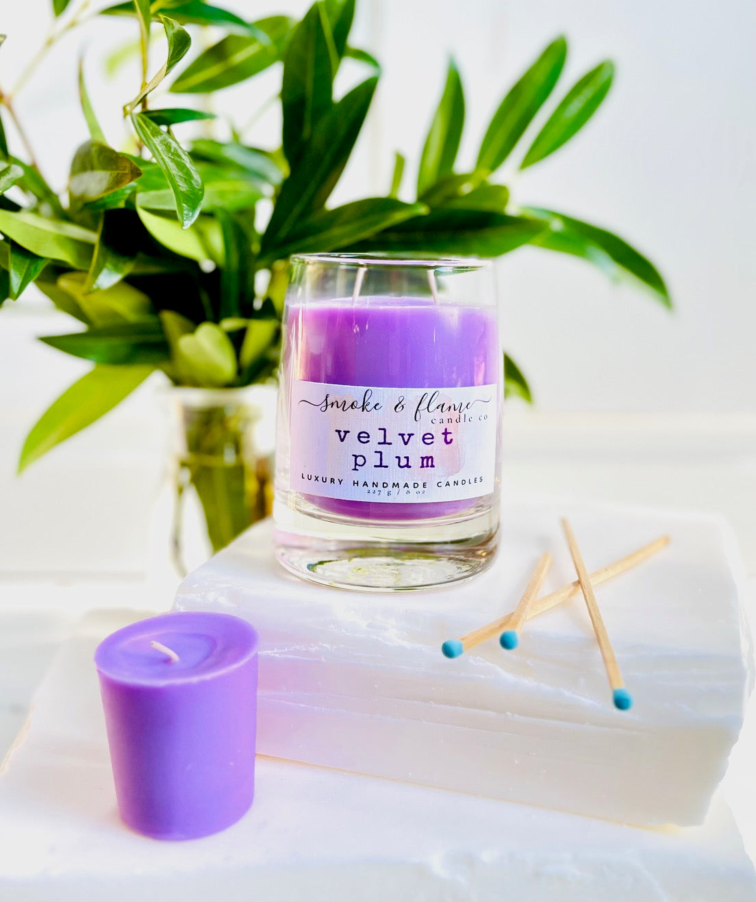 velvet plum luxury candle